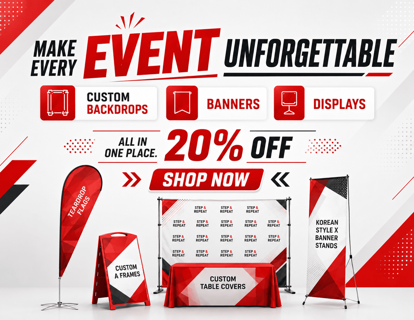 Custom trade show backdrop printed by Gem Prints